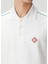 Beyaz Polo Yaka Logo Motifli Triko 5