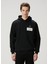 Siyah Kapüşonlu Logo Detaylı Sweatshirt 1