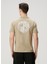 Koyu Bej Logo Baskılı T-Shirt 4