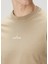 Koyu Bej Logo Baskılı T-Shirt 5