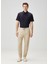 Lacivert Polo Yaka Keten T-Shirt 2