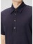 Lacivert Polo Yaka Keten T-Shirt 5