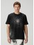 Regular Fit Universe And Star Siyah T-Shirt 1