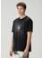 Regular Fit Universe And Star Siyah T-Shirt 3