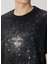 Regular Fit Universe And Star Siyah T-Shirt 5