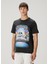 Siyah Figür Baskılı Organik Pamuk T-Shirt 3