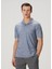 Mavi Polo Yaka Yün Karışımlı Keten T-Shirt 1