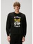 Siyah Logo Nakışlı Sweatshirt 1