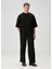 Siyah Triko Garnili Cepli T-Shirt 2
