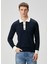 Lacivert Polo Yaka Sweatshirt 1