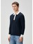 Lacivert Polo Yaka Sweatshirt 3