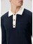 Lacivert Polo Yaka Sweatshirt 5