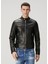 Siyah Deri Biker Ceket 1