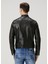 Siyah Deri Biker Ceket 4
