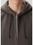 Kahverengi Kapüşonlu Organik Pamuk Sweatshirt 5