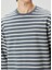 Mavi Beyaz Çizgi Desenli Uzun Kollu T-Shirt 5
