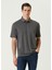 Gri Polo Yaka Keten T-Shirt 1