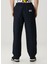Loose Fit Weave Koyu Mavi Pantolon 3