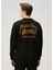 Siyah Figür Baskılı Slogan Detaylı Sweatshirt 4