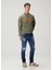 Boxy Fit Haki Logo Baskılı Sweatshirt 2