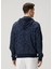 Lacivert Kapüşonlu Etnik Desenli Sweatshirt 4