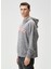 Gri Kapüşonlu Logolu Sweatshirt 3