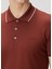 Kiremit Polo Yaka Logo Nakışlı T-Shirt 5