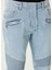 Açık Mavi Biker Jean Pantolon 4