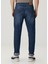 Lacivert Yıpratma Detaylı Jean Pantolon 3