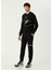 Slim Fit Siyah Logo Baskılı Sweatshirt 2