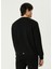 Slim Fit Siyah Logo Baskılı Sweatshirt 4