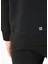 Slim Fit Siyah Logo Baskılı Sweatshirt 6
