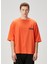 Turuncu Slogan Baskılı T-Shirt 1
