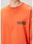 Turuncu Slogan Baskılı T-Shirt 5