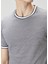 Lacivert Beyaz Keten T-Shirt 5