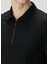 Siyah Polo Yaka Yün T-Shirt 5