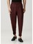 Bordo Pilili Keten Pantolon 2