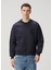 Lacivert Logo Detaylı Organik Pamuk Sweatshirt 1