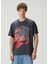 Gri Slogan Baskılı T-Shirt 1