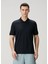 Lacivert Polo Yaka Logo Nakışlı T-Shirt 1