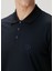Lacivert Polo Yaka Logo Nakışlı T-Shirt 5