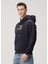 Lacivert Kapüşonlu Logolu Organik Pamuk Sweatshirt 3