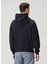 Lacivert Kapüşonlu Logolu Organik Pamuk Sweatshirt 4