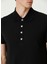 Siyah Polo Yaka Logo Jakarlı T-Shirt 5