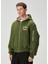 Haki Kapüşonlu Logo Detaylı Sweatshirt 4