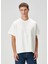 Beyaz Ekose Baskı Detaylı T-Shirt 1
