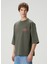 Haki Slogan Baskılı T-Shirt 3