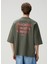 Haki Slogan Baskılı T-Shirt 4