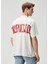 Kırık Beyaz Yıpratma Detaylı T-Shirt 4