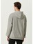 Gri Logo Baskılı Kapüşonlu Erkek Sweatshirt 2